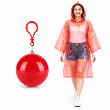 🎒 Ultimate Clip-On Travel Rain Poncho Ball | Compact Emergency Waterproof Raincoat Pack 🌧️