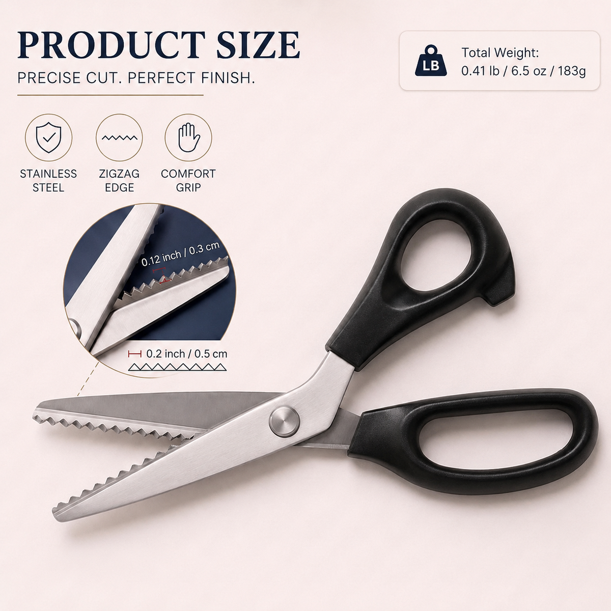 Professional Stainless Steel Pinking Shears for Fabric & Sewing ✂️