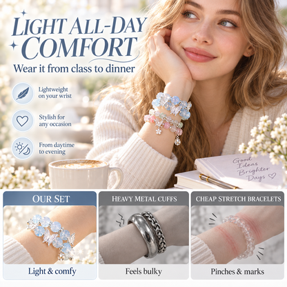 🦋 Sweet Forest Fairy Butterfly Stackable Bracelet Set (9 Pcs)