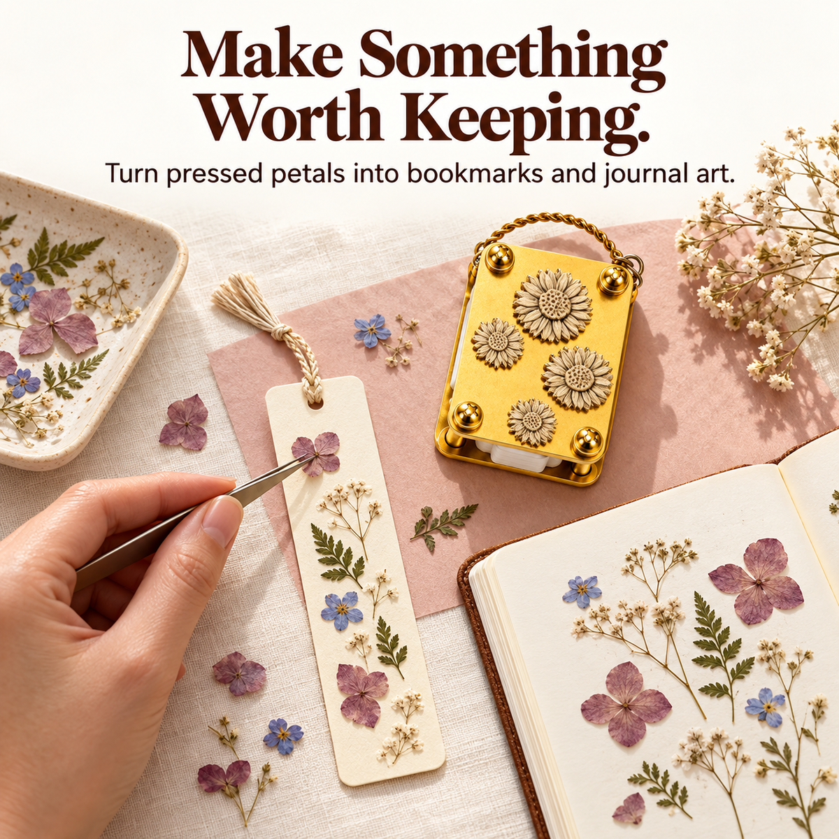 🌸 Mini Metal Flower Press Kit – Turn Little Blooms into Lasting Keepsakes
