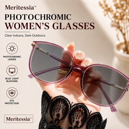 🕶️ Oversized Fashion Prescription Glasses – Trendy Photochromic Lenses with Blue Light Blocking ✨