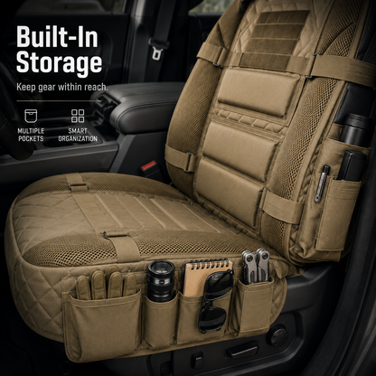 Heavy-Duty Tactical MOLLE Vehicle Seat Organizer – Rugged Multi-Pocket
