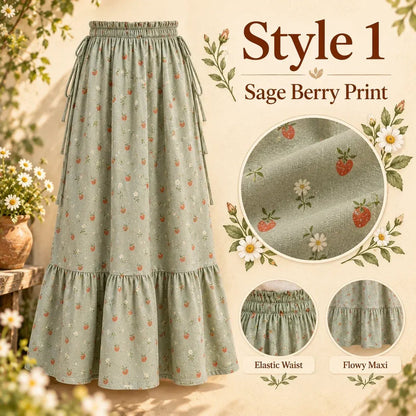 🌸 Boho Floral Maxi Skirt – One Size