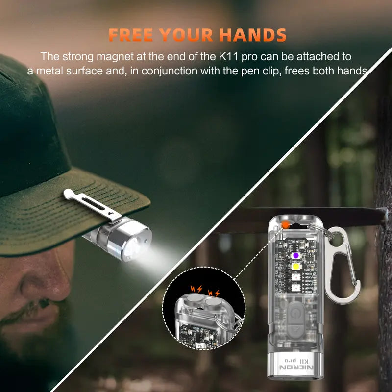 🔦 Nicron K11 Pro EDC Keychain Flashlight – 550 Lumens Magnetic Work Light ⚡