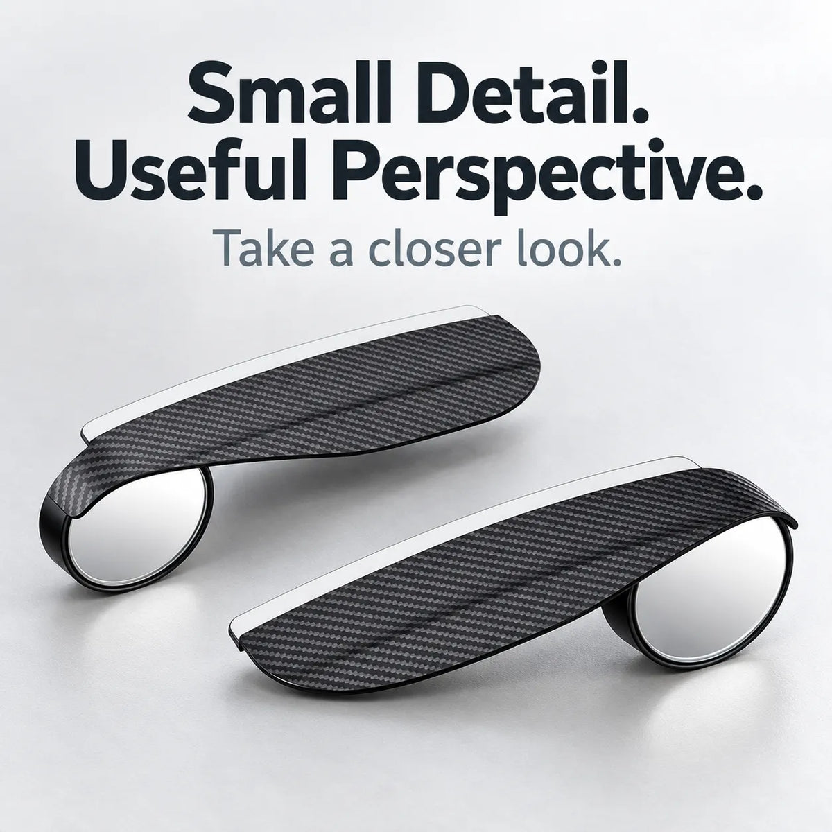🚗 2-in-1 Side Mirror Rain Visors with Adjustable Blind Spot Mirrors – Carbon Fiber Look