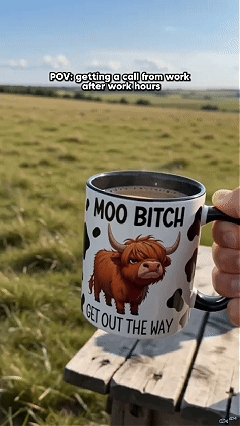 “Moo, Get Out The Way” Highland Cow Mu