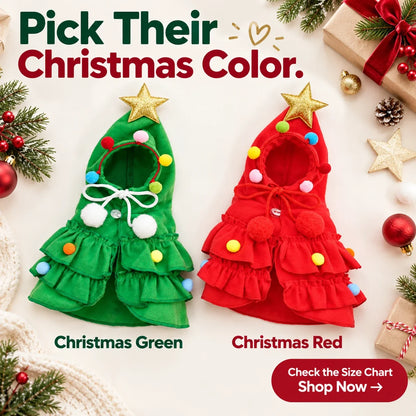 Christmas Dog Cape 🎄 Festive Tree Costume for Holiday Photos