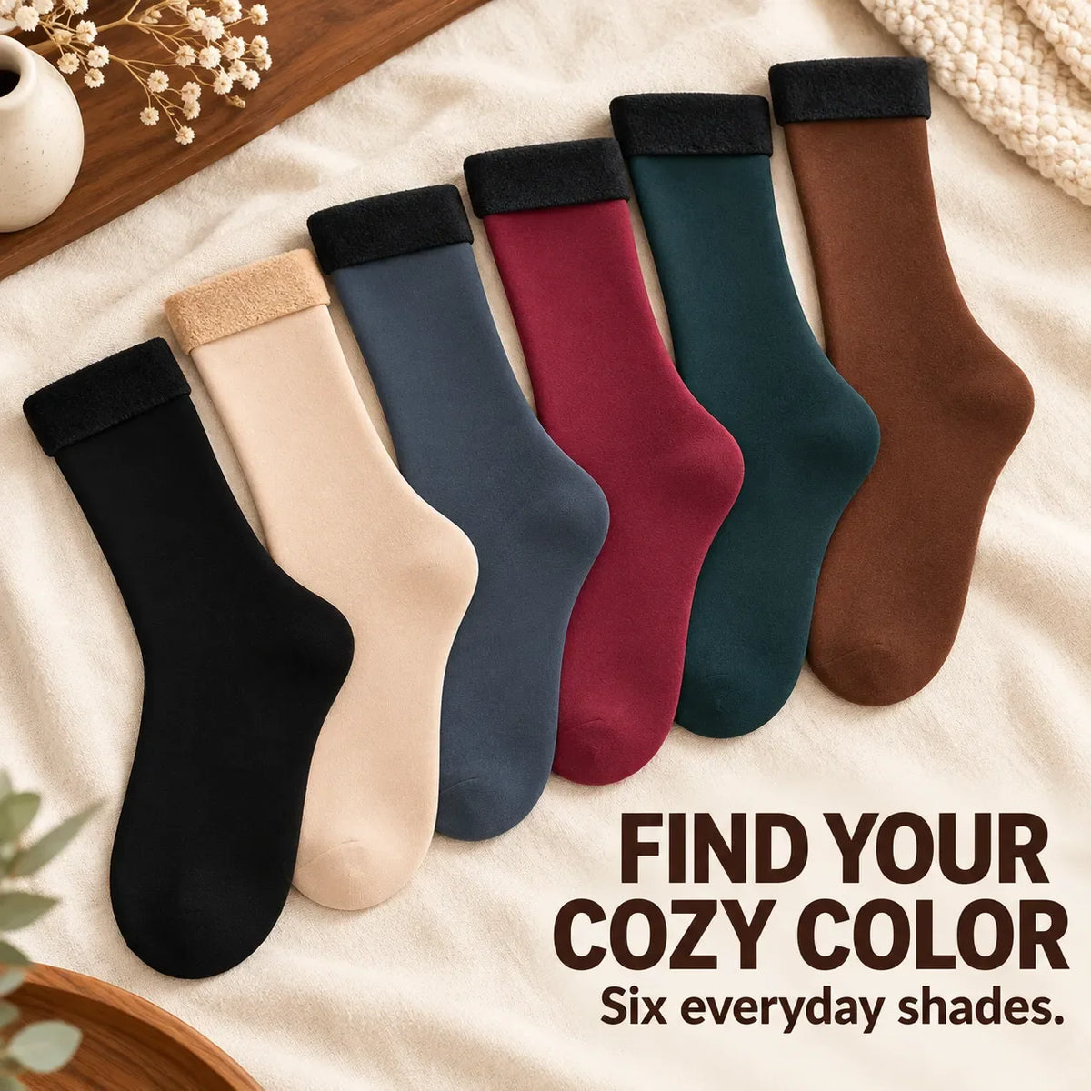 🧦 Fleece-Lined Cozy Socks – Warm Winter Comfort, Two Ways to Wear