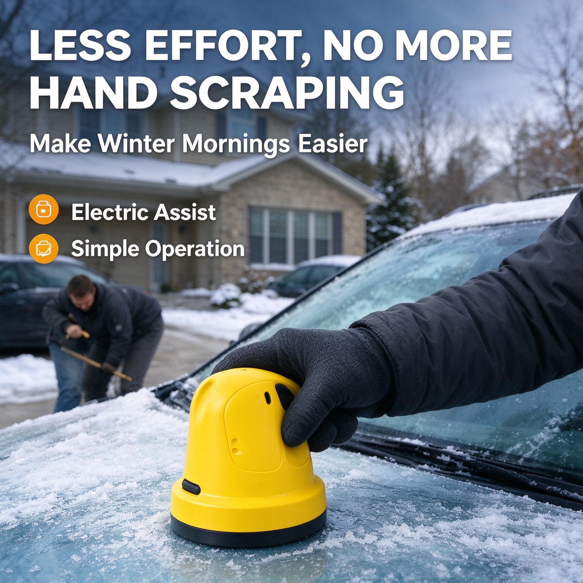 ❄️ USB Rechargeable Electric Ice Scraper – Easier Ice Removal for Car Windshields 🚗