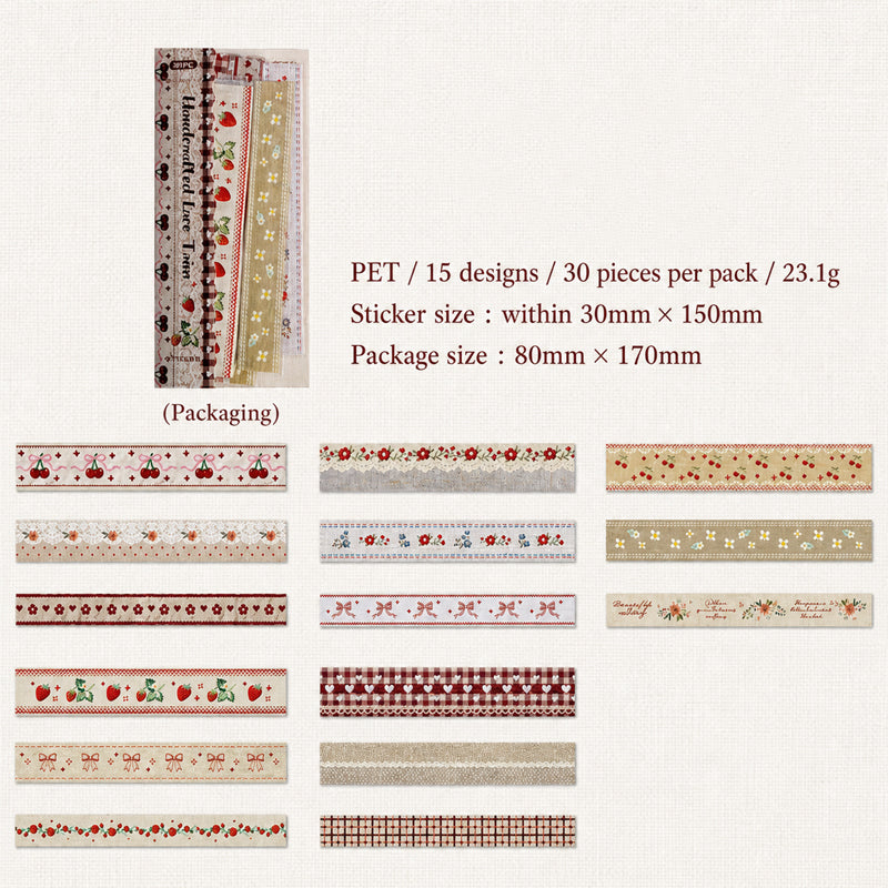 ✨ Aesthetic Vintage Long Strip Sticker Pack | Retro Washi Decor for Junk Journal & Scrapbook 📓