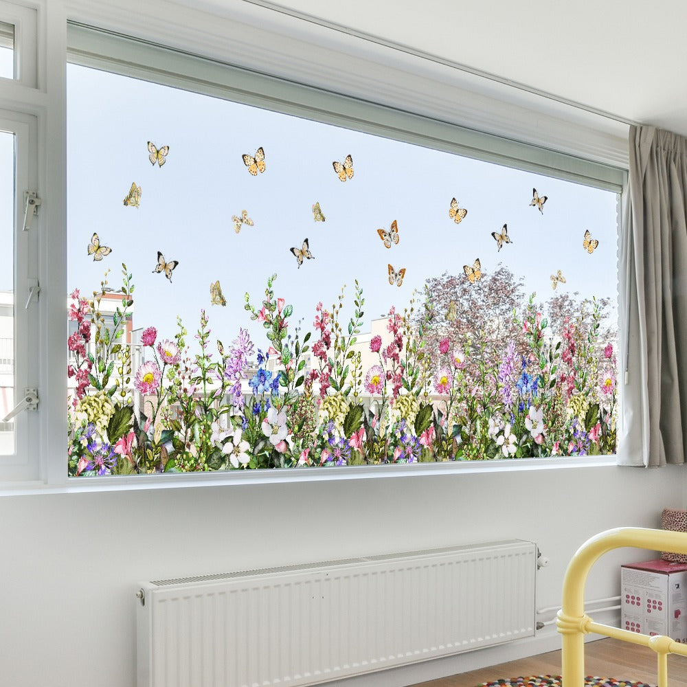 Spring Floral & Butterfly Window Stickers (2-Piece Set)