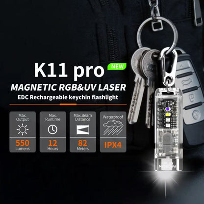 🔦 Nicron K11 Pro EDC Keychain Flashlight – 550 Lumens Magnetic Work Light ⚡