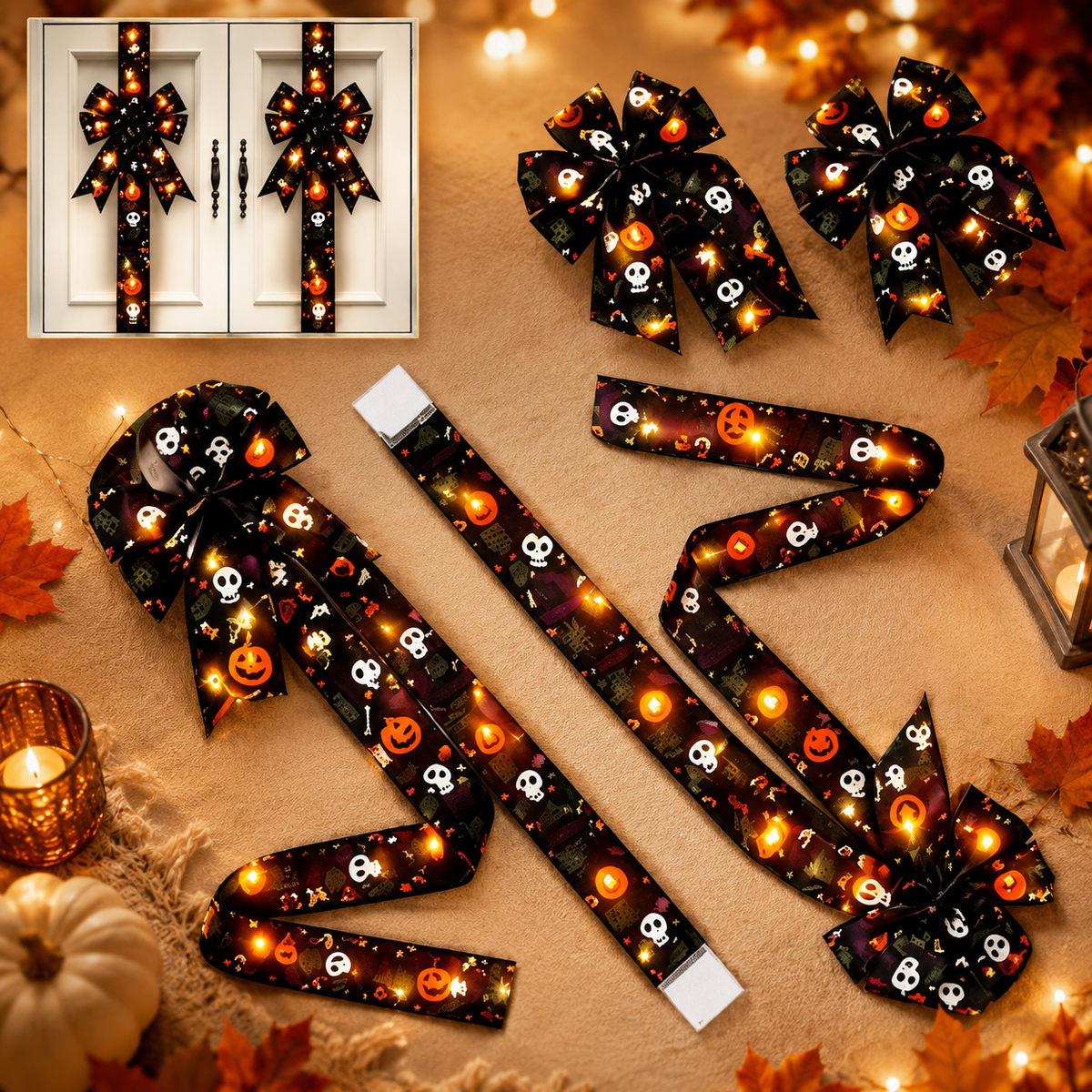 🎃LED Halloween Door & Cabinet Bows
