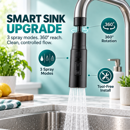 💧 360° Rotating Anti-Splash Universal Faucet Sprayer Head