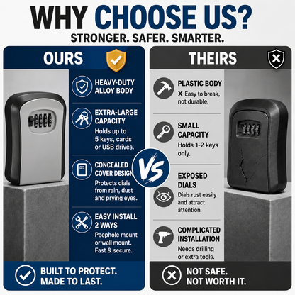 Heavy-Duty Portable Key Lock Box & Weatherproof Storage Safe 🛡️