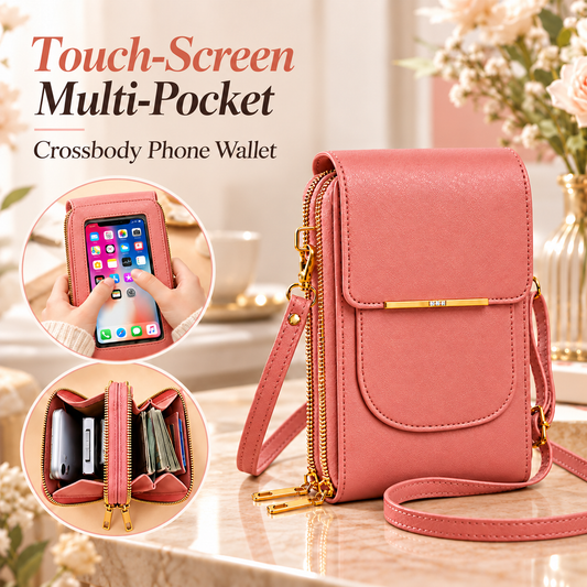 📱 Touch-Screen Multi-Pocket Crossbody Phone Bag