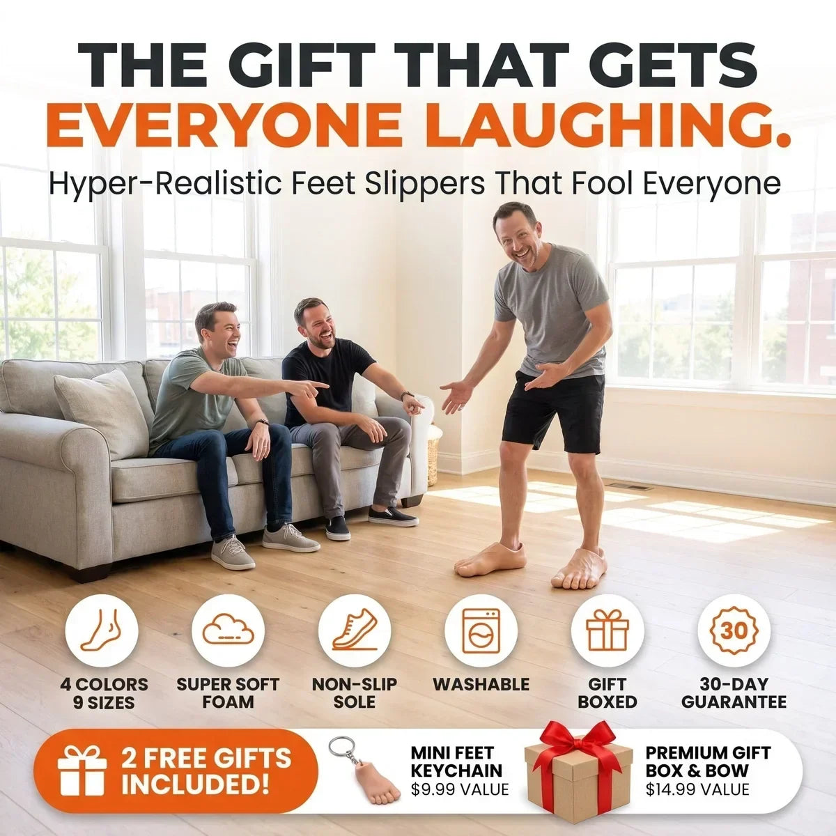🔥 Last Day 49% Off – Barefoot Prank Slippers✈️buy 2 Free Shipping✈️