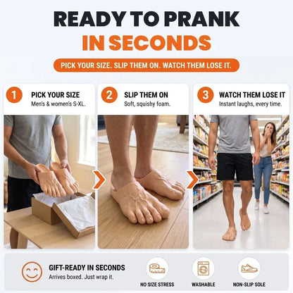 🔥 Last Day 49% Off – Barefoot Prank Slippers✈️buy 2 Free Shipping✈️
