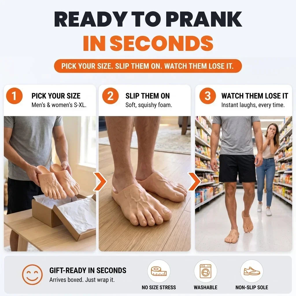 🔥 Last Day 49% Off – Barefoot Prank Slippers