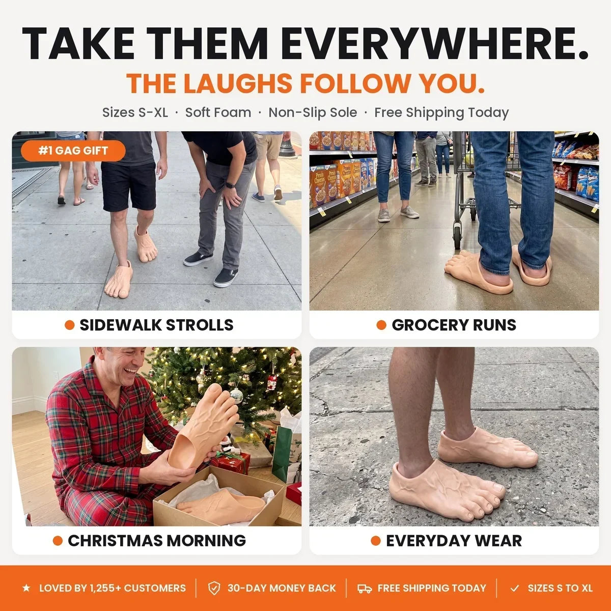 🔥 Last Day 49% Off – Barefoot Prank Slippers