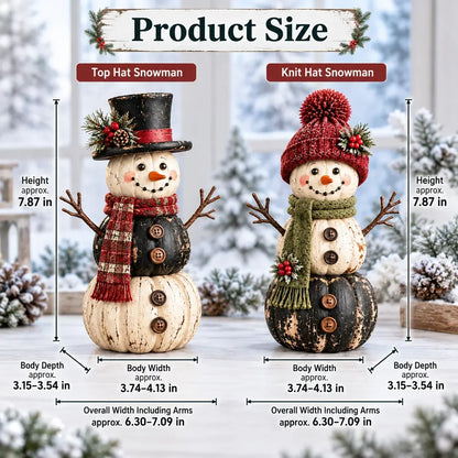 🎃 Vintage Pumpkin Snowman Duo – Whimsical Seasonal Decor with Nostalgic Charm ⛄