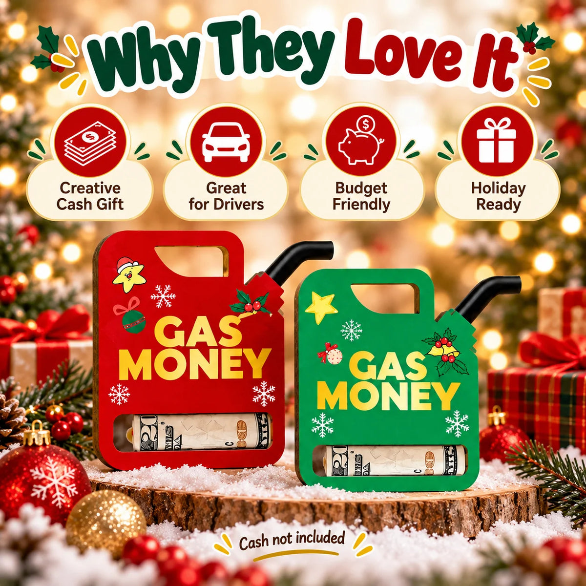 Gas Money Wooden Money Holder Box Set