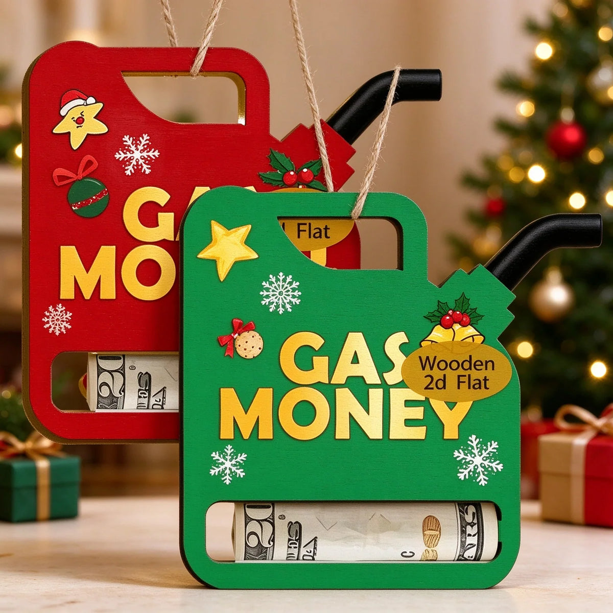 Gas Money Wooden Money Holder Box Set