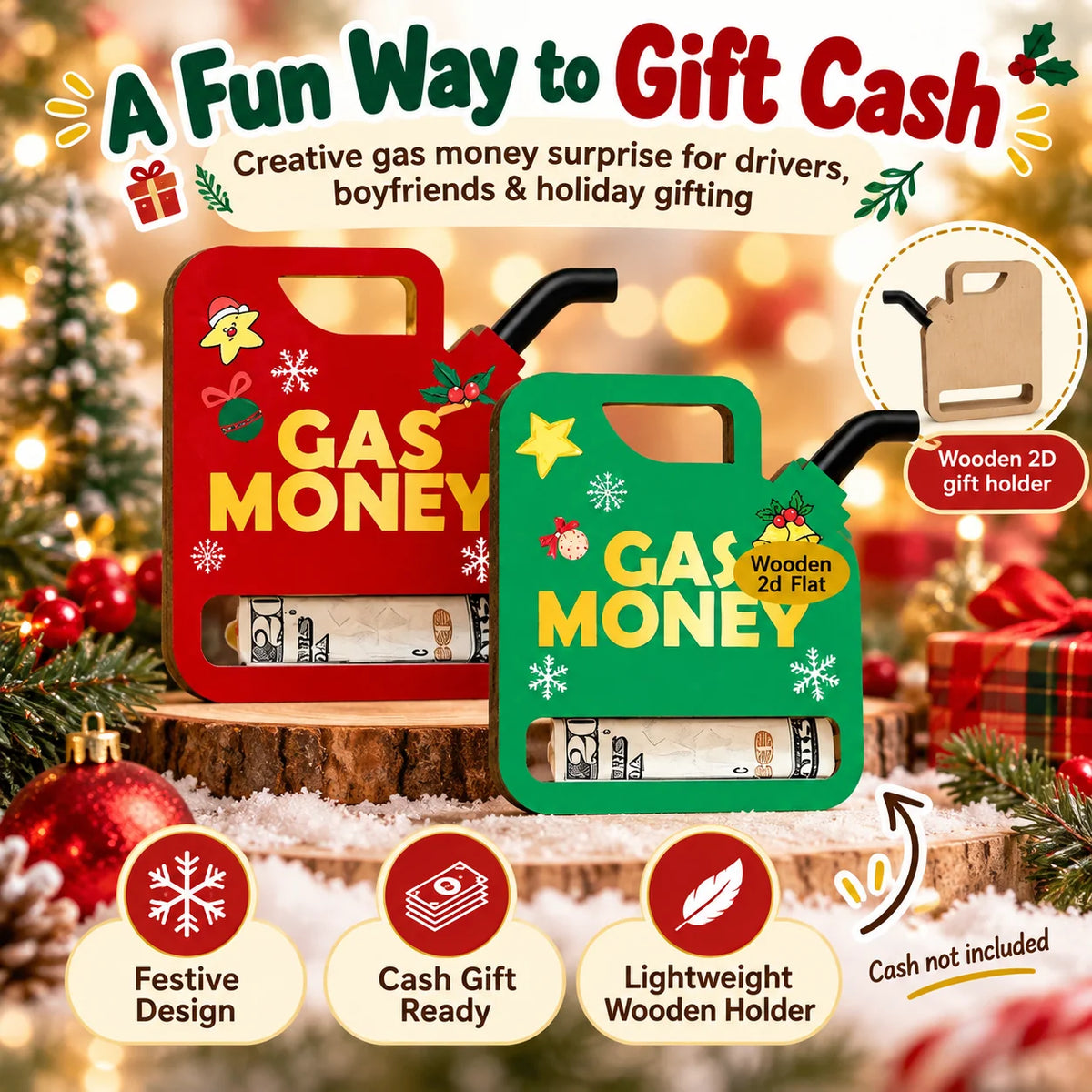 Gas Money Wooden Money Holder Box Set
