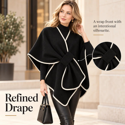 🍂 Women's Elegant Knit Cape Poncho – Chic Fall & Winter Wrap Shawl