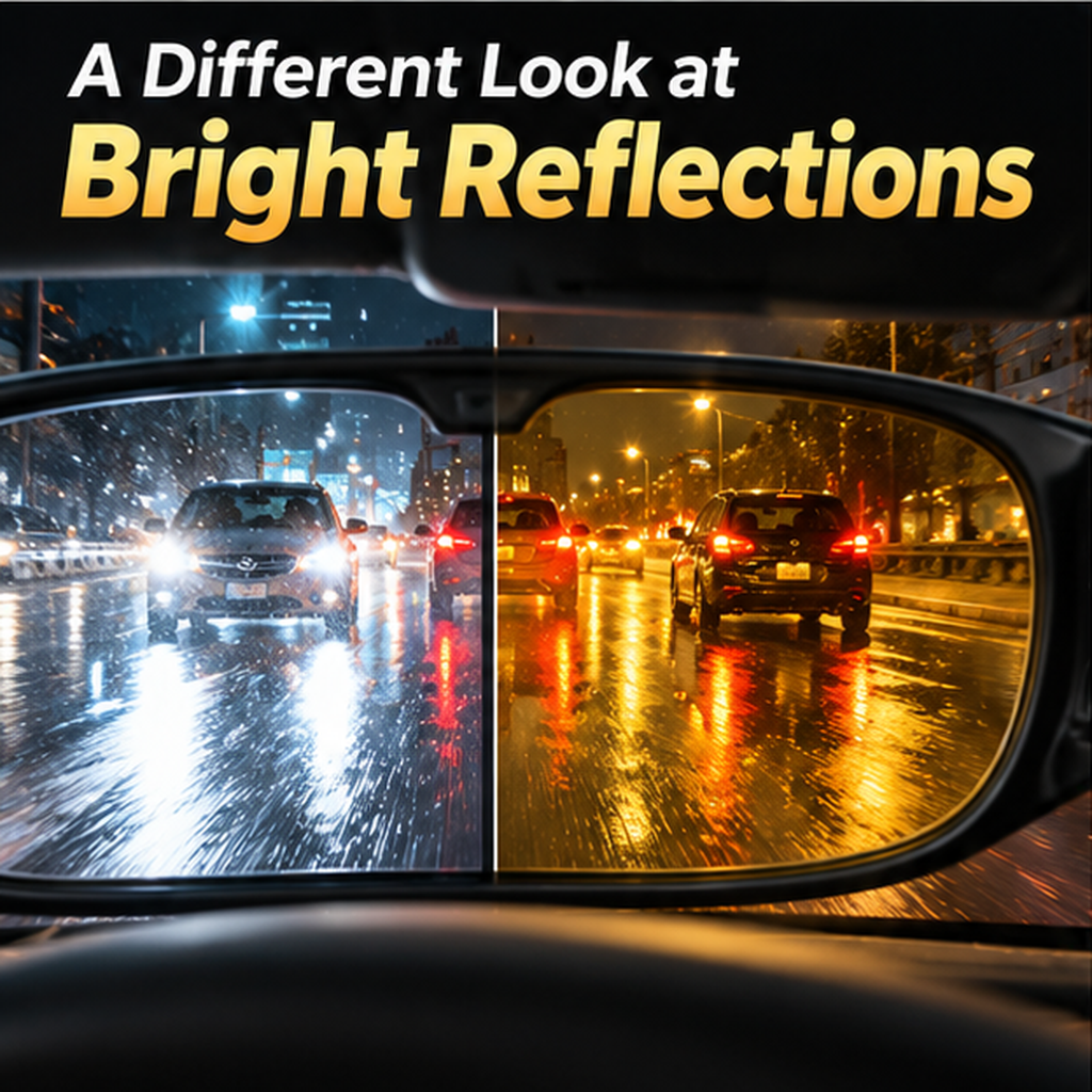 🌙 Night Driving Glasses – Anti-Glare Amber Lenses & Wraparound Design