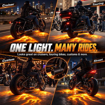 🔥 Motorcycle Flame Projector Lights – Eye-Catching Ground Effects