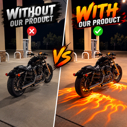 🔥 Motorcycle Flame Projector Lights – Eye-Catching Ground Effects