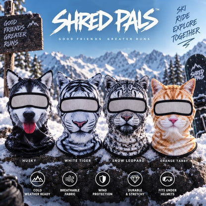 🔥🐱3D Realistic Animal Head Mask for Skiing, Cycling & Costume Parties