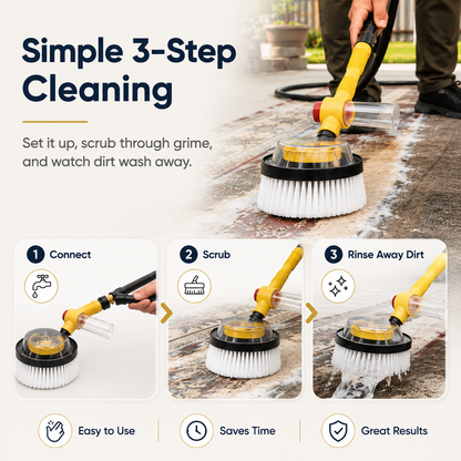 All-in-One Water-Fed Scrub Brush (Cars, Rugs, Patios & Decks)