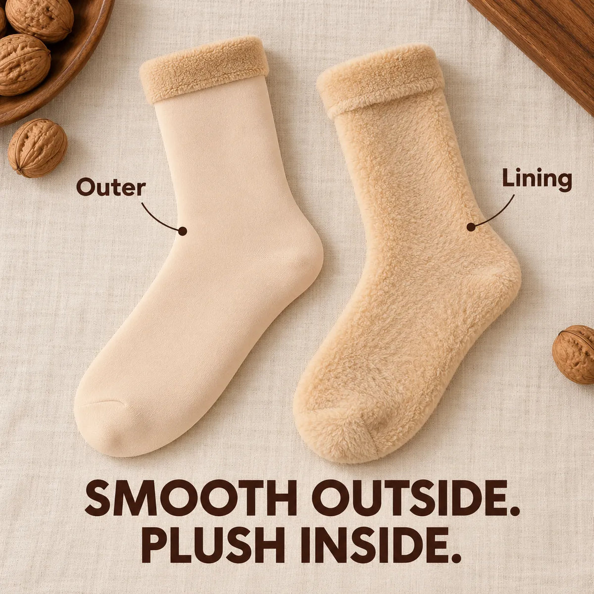 🧦 Fleece-Lined Cozy Socks – Warm Winter Comfort, Two Ways to Wear