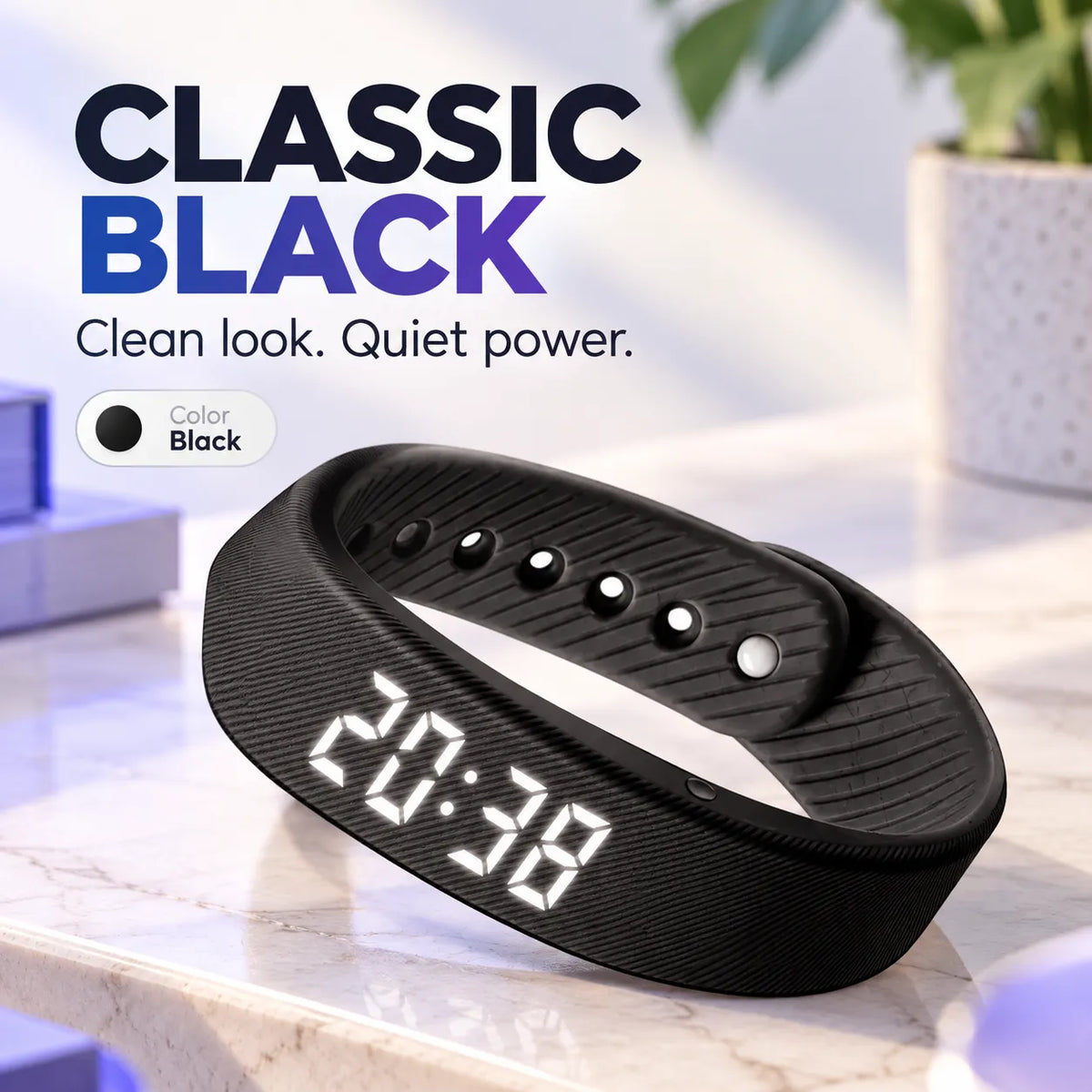 Silent Vibrating Alarm Wristband ⏰ | Quiet Wake-Up & Step Tracker