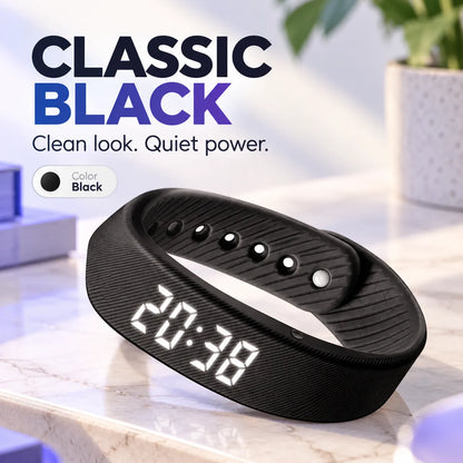 Silent Vibrating Alarm Wristband ⏰ | Quiet Wake-Up & Step Tracker