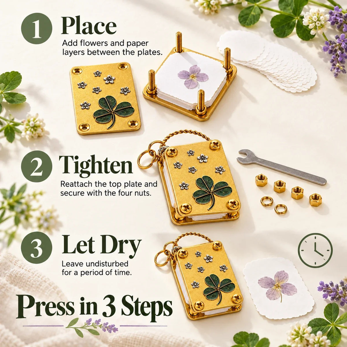 Mini Flower Press Kit 🌸 Press Petals & Clovers on the Go