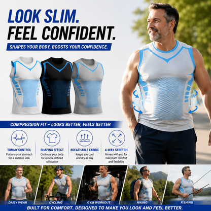 🔥 InstaShape Men's Body Shaper Shirt