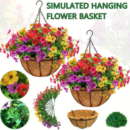 🔥Artificial Hanging Flower Basket🌸No Watering, No Wilting💧Everlasting Beauty for Your Home