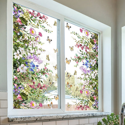 Spring Floral & Butterfly Window Stickers (2-Piece Set)