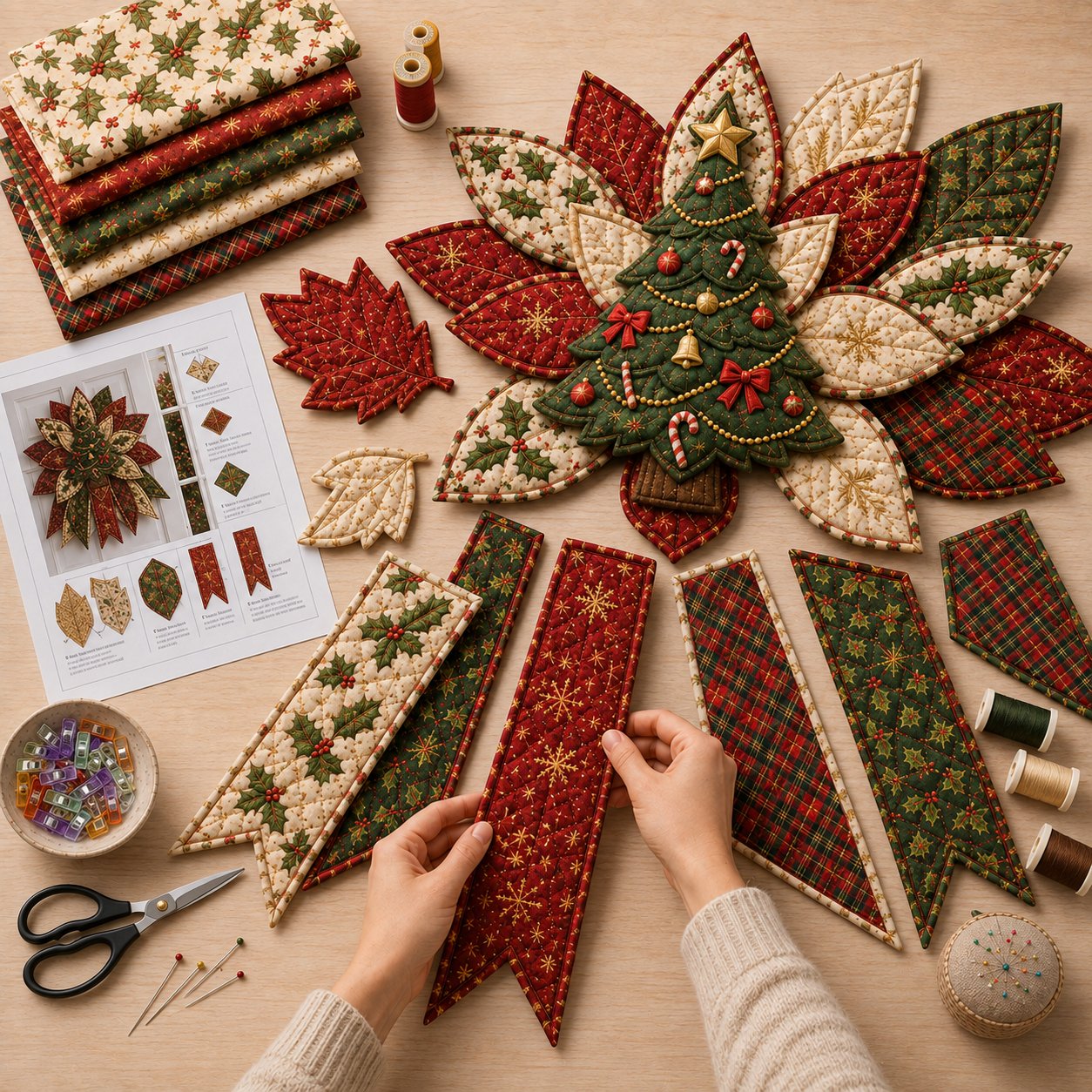 ✂️ Beginner Friendly Christmas Door Hanging Quilt Kit | Easy Holiday DIY Sewing Craft 🌟