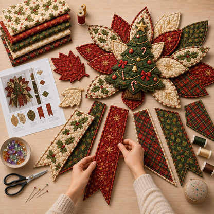 ✂️ Beginner Friendly Christmas Door Hanging Quilt Kit | Easy Holiday DIY Sewing Craft 🌟