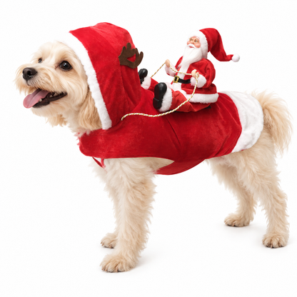 🎅 Christmas Dog Riding Santa Outfit - Funny Holiday Pet Apparel 🎁