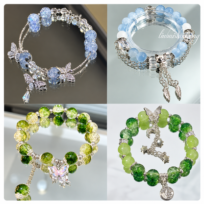 🦋 Sweet Forest Fairy Butterfly Stackable Bracelet Set (9 Pcs)