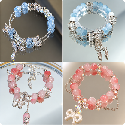 🦋 Sweet Forest Fairy Butterfly Stackable Bracelet Set (9 Pcs)