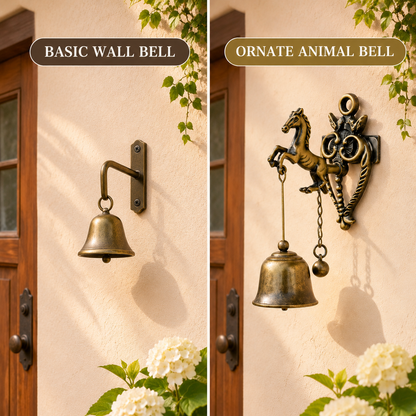 🔔 Vintage Animal Wall Bell – Rustic Bronze-Style Accent for Doors, Porches & Gardens 🌿