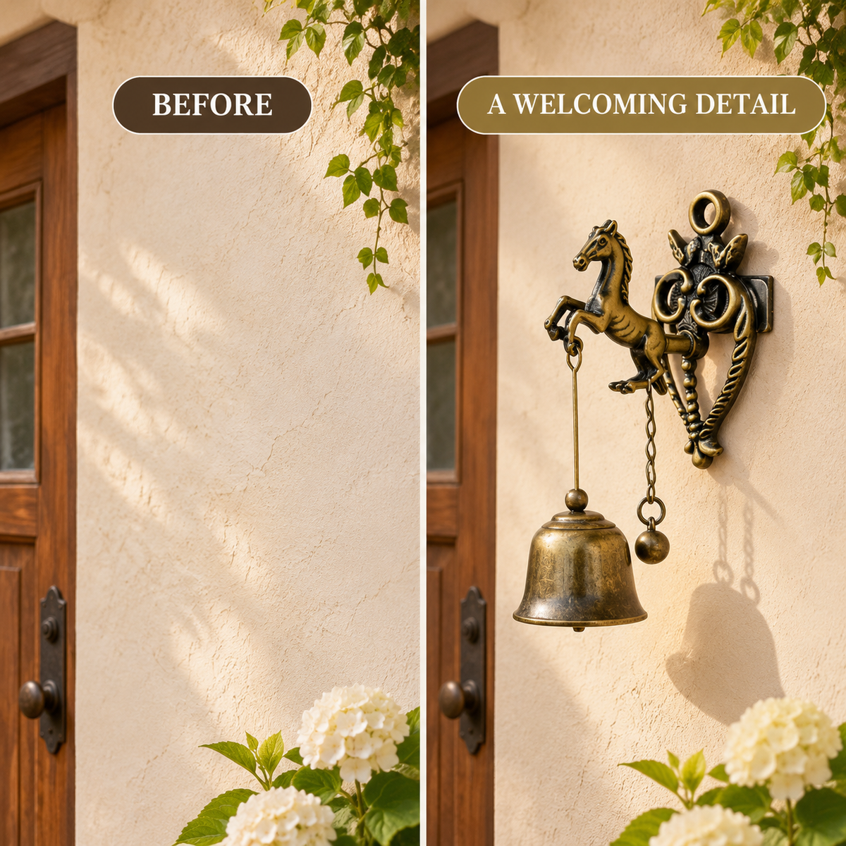 🔔 Vintage Animal Wall Bell – Rustic Bronze-Style Accent for Doors, Porches & Gardens 🌿