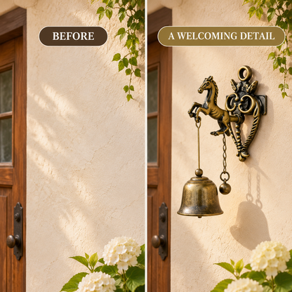 🔔 Vintage Animal Wall Bell – Rustic Bronze-Style Accent for Doors, Porches & Gardens 🌿