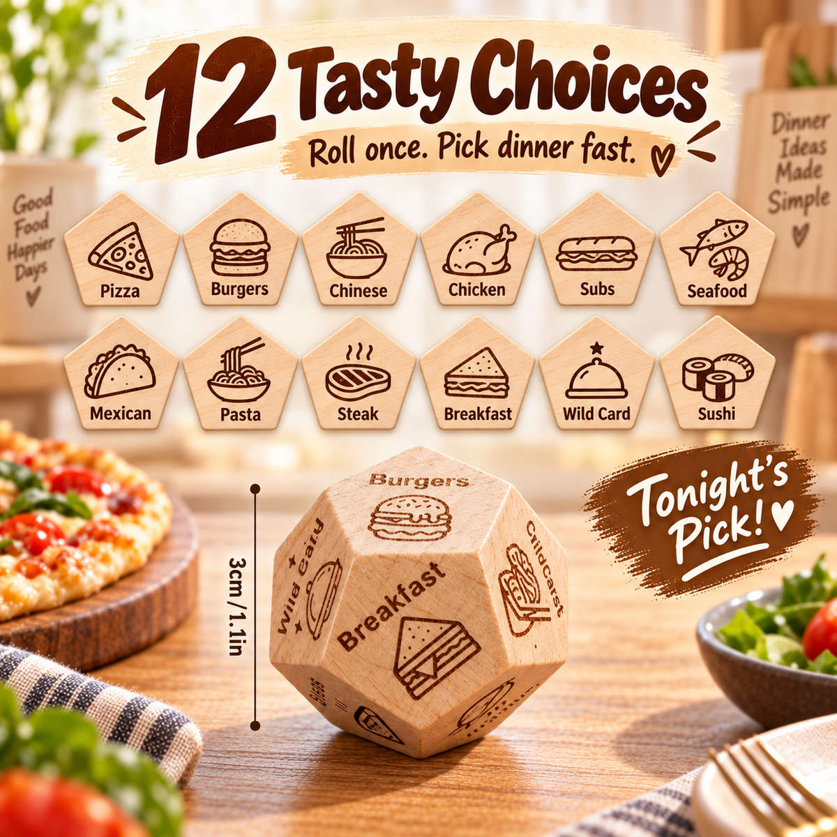 Ultimate Food Decision Dice – Stop the "What to Eat?" Debate! 🎲